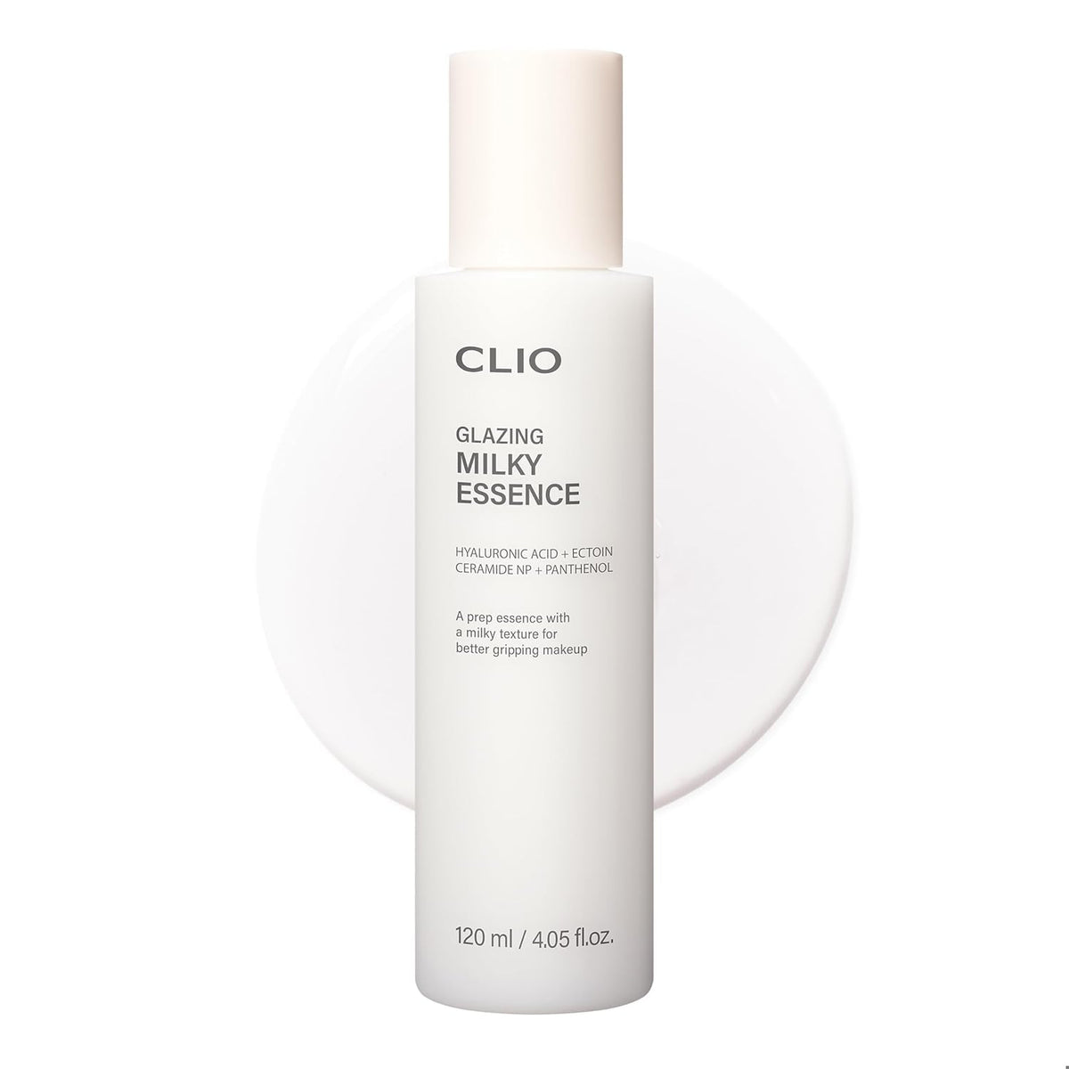 CLIO PROFESSIONAL Glazing Milky Essence bottle shown for hydrated skin and gentle formula