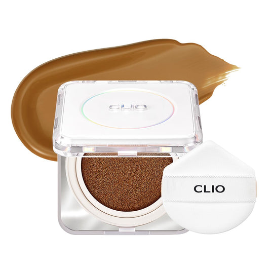 CLIO PROFESSIONAL Kill Cover Founwear Cushion compact close-up showing shade-match for radiant skin.