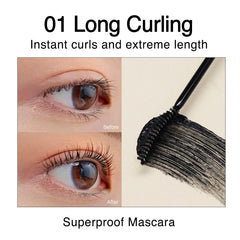 Slim curved brush detail for enhanced curling and even lash coverage with CLIO mascara.