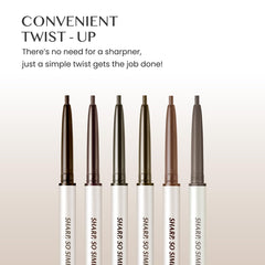 Shade 03 Black Brown delivers versatile depth for natural or defined looks.