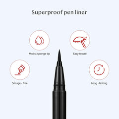 CLIO Superproof Pen Eyeliner side-tip stroke creates bolder lines.