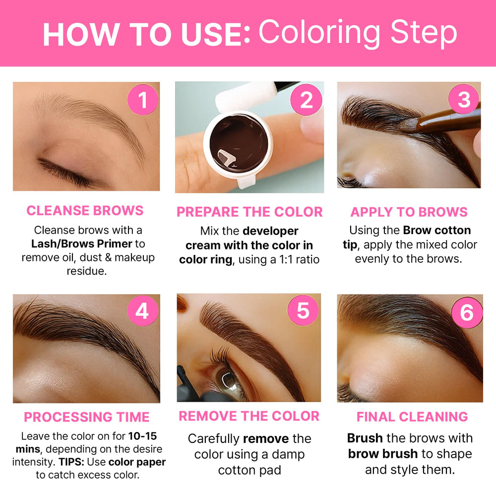 CLIONE PRIME brown lash color tube for natural-looking tint.