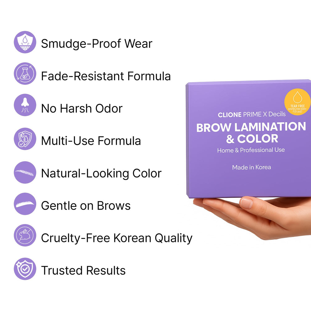 CLIONE PRIME dual-ended spoolie brush helps even out brows