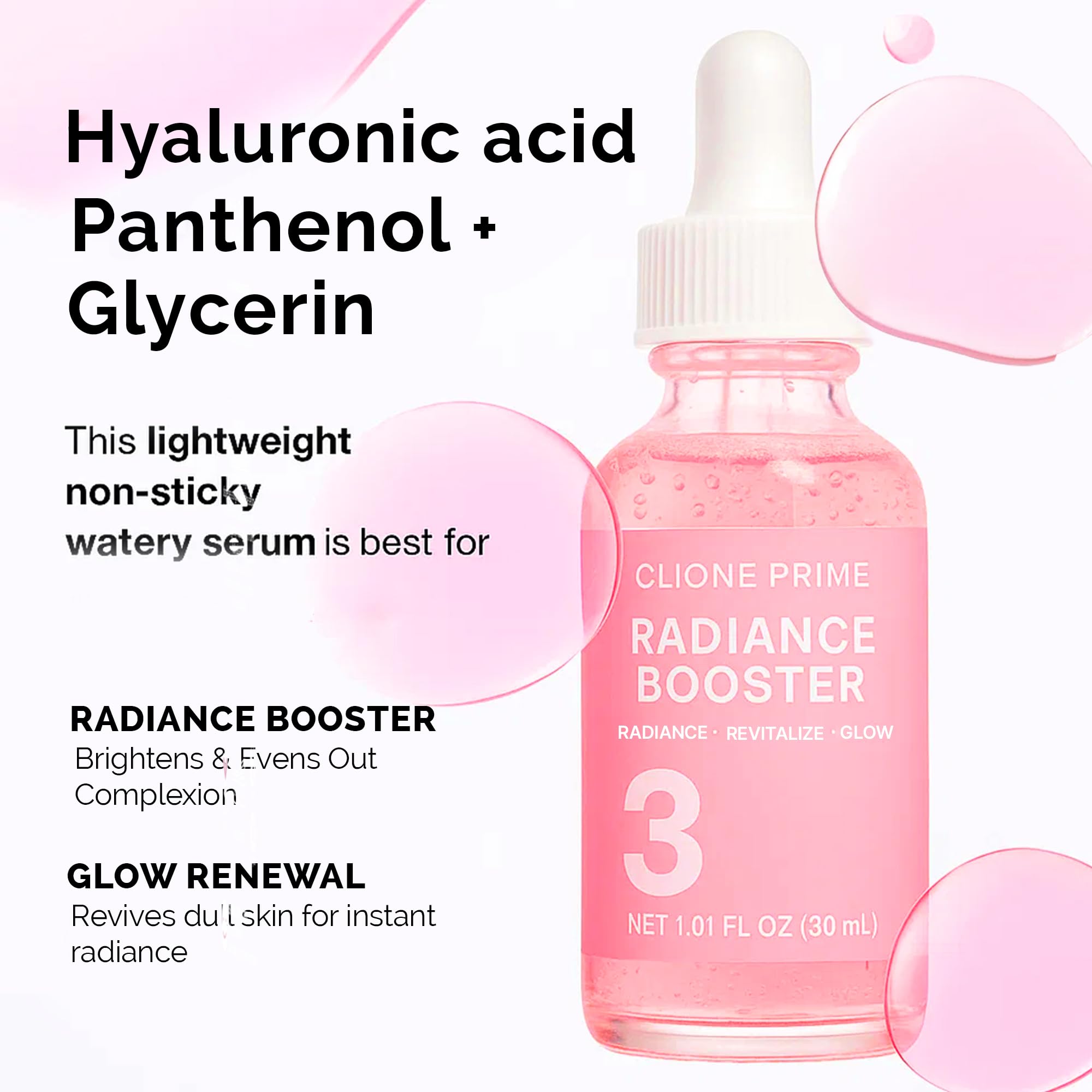 CLIONE PRIME Face Serum in an evening routine for refreshed skin.