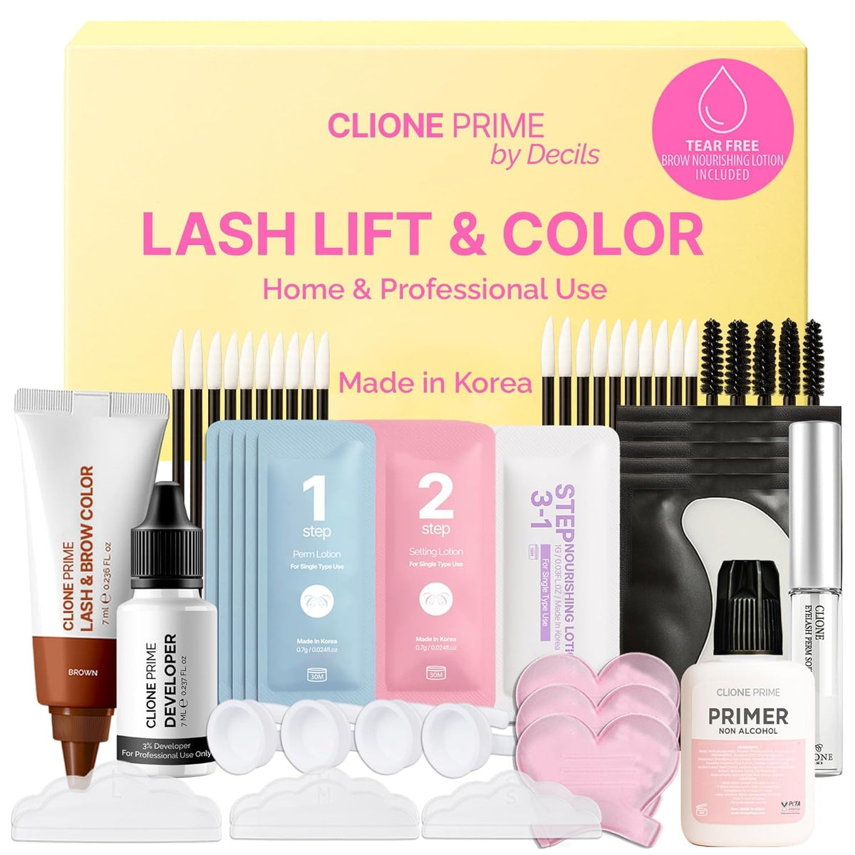 CLIONE PRIME at-home lash lift kit packaging for salon-style results at home.