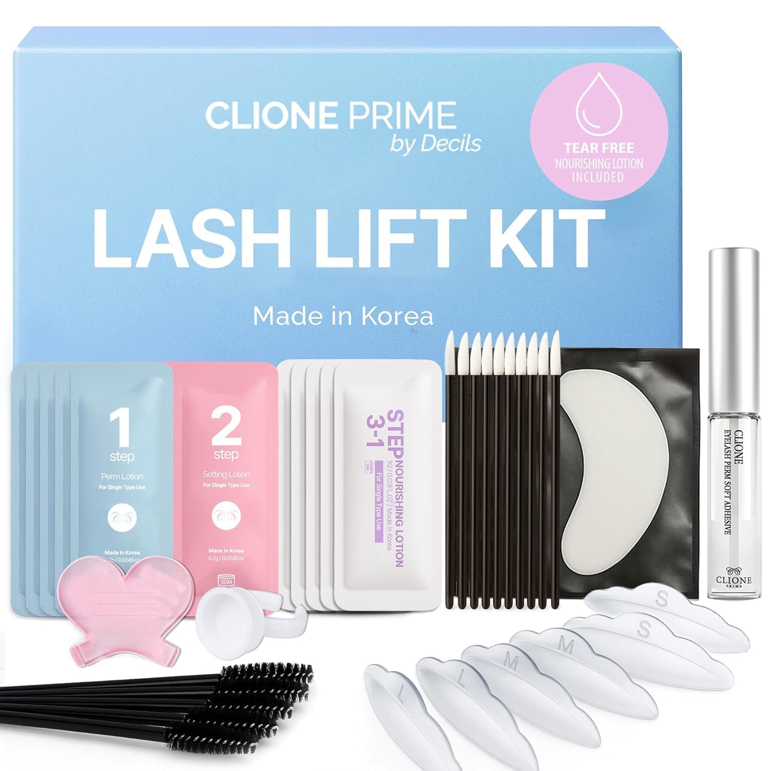 CLIONE PRIME lash lift kit box for at home use and easy setup