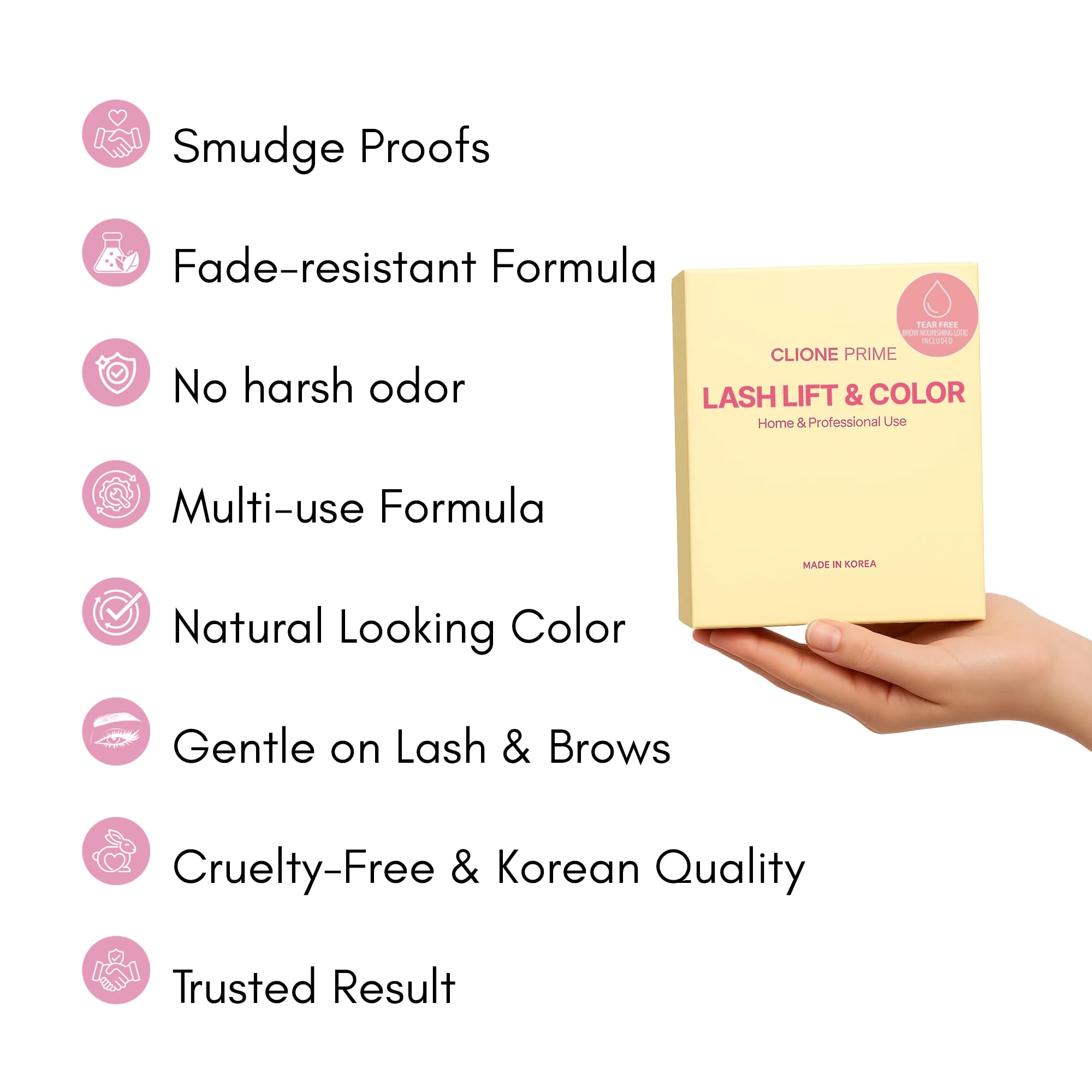 CLIONE PRIME vitamin C-enriched formula bottle emphasizes gentle care.