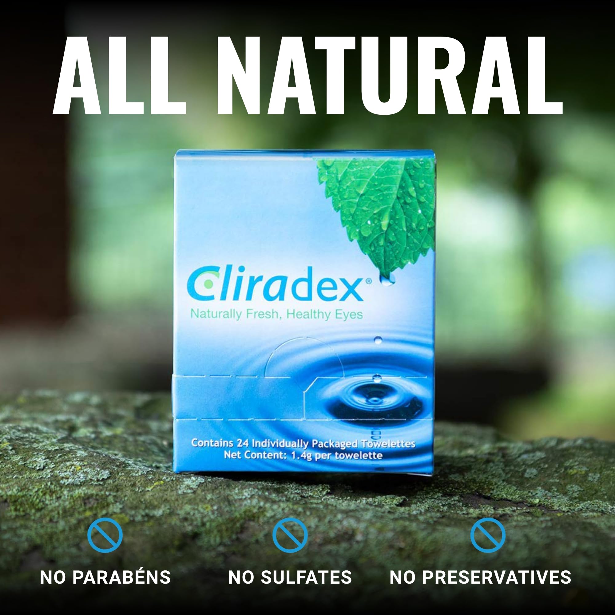 Cliradex Towelettes emphasize ophthalmologist-backed formula made in the USA
