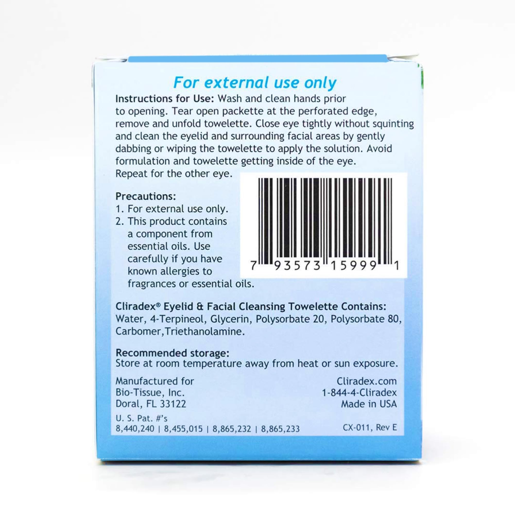 Cliradex Towelettes vegan and cruelty-free packaging