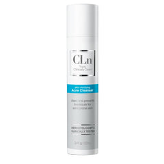 CLn Acne Cleanser bottle front view showing fragrance-free formula for sensitive skin.