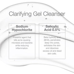 CLn Acne Cleanser being applied to the face during routine cleansing.