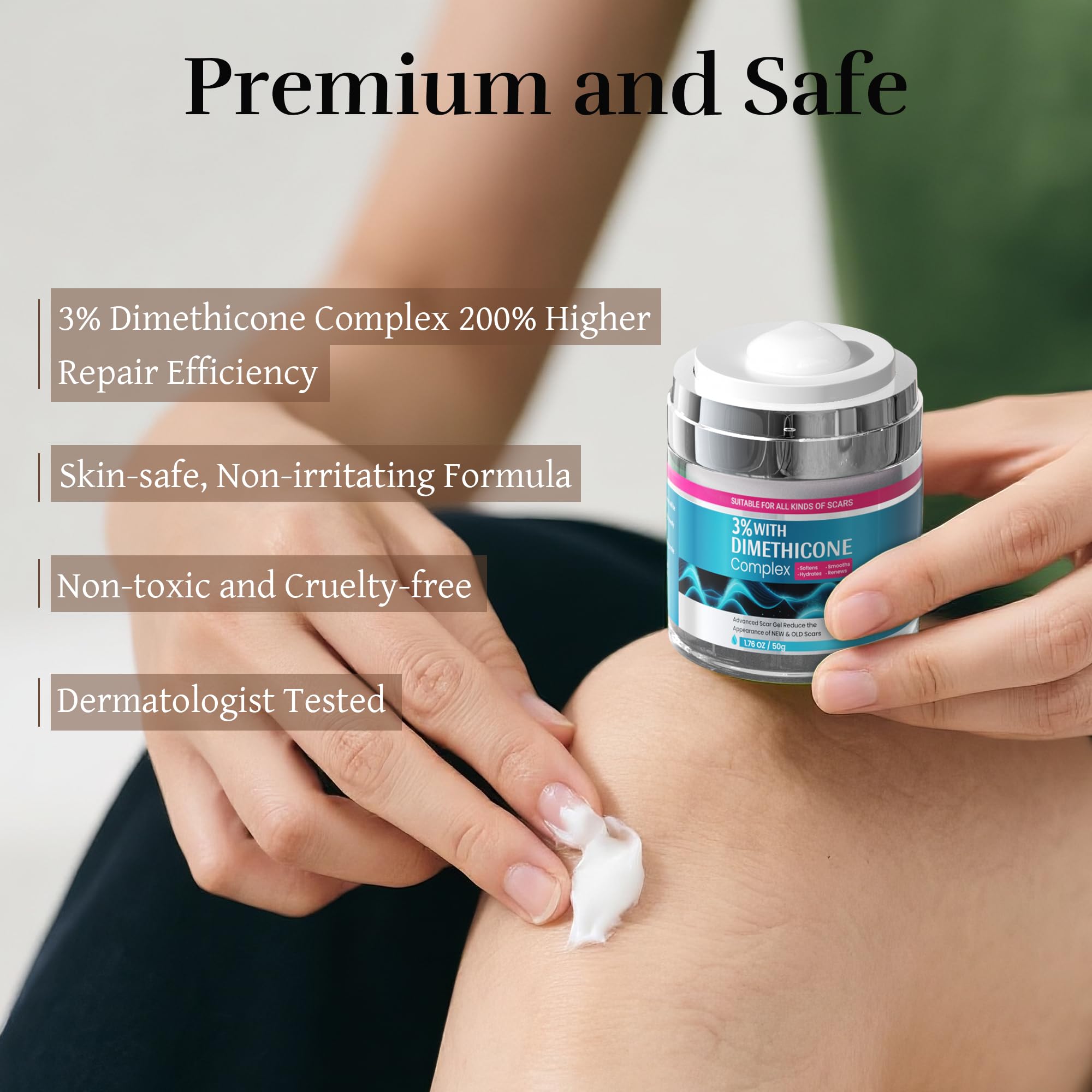 CLNABFR applying scar cream twice daily for hydration