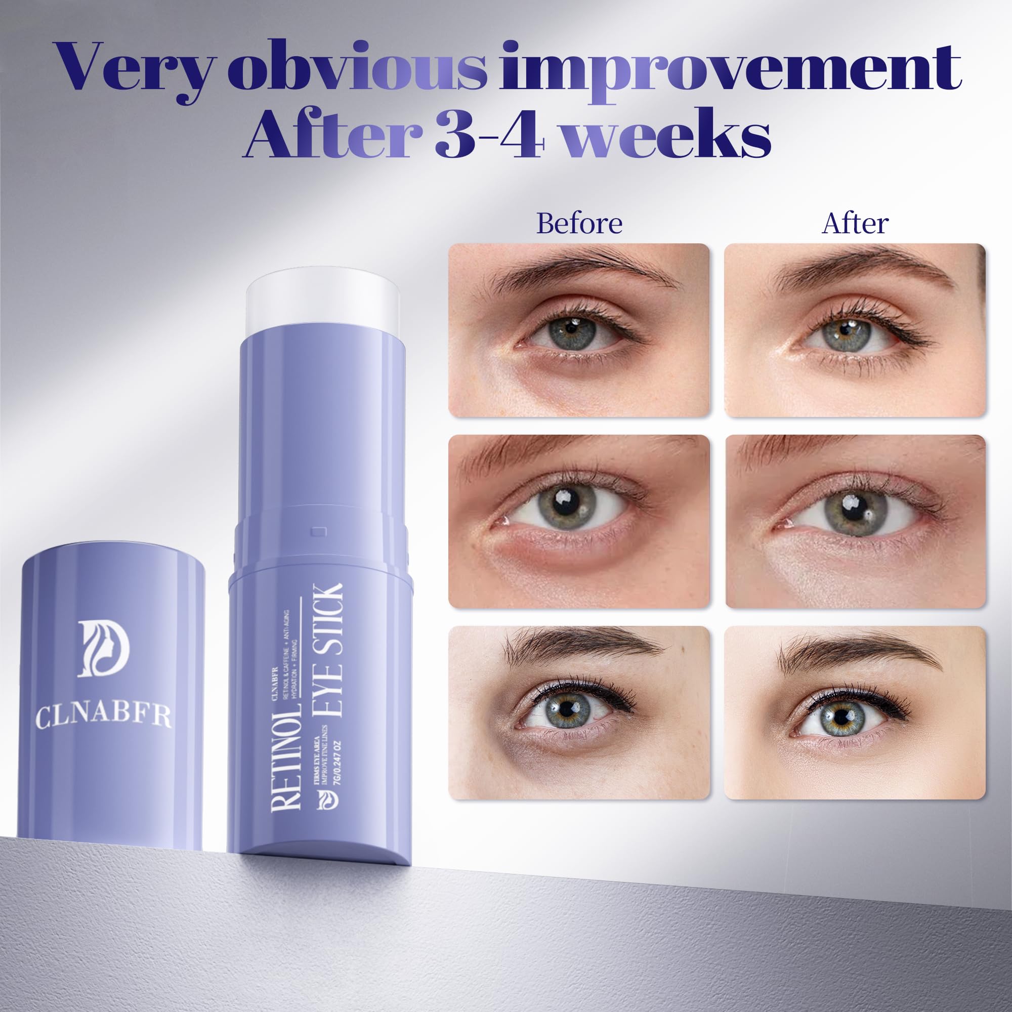 CLNABFR eye balm stick portrait showing smoother under-eye area