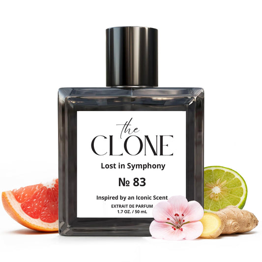 Clone Lost in Symphony No. 83 bottle pour reveals vibrant citrus opening for daytime wear.