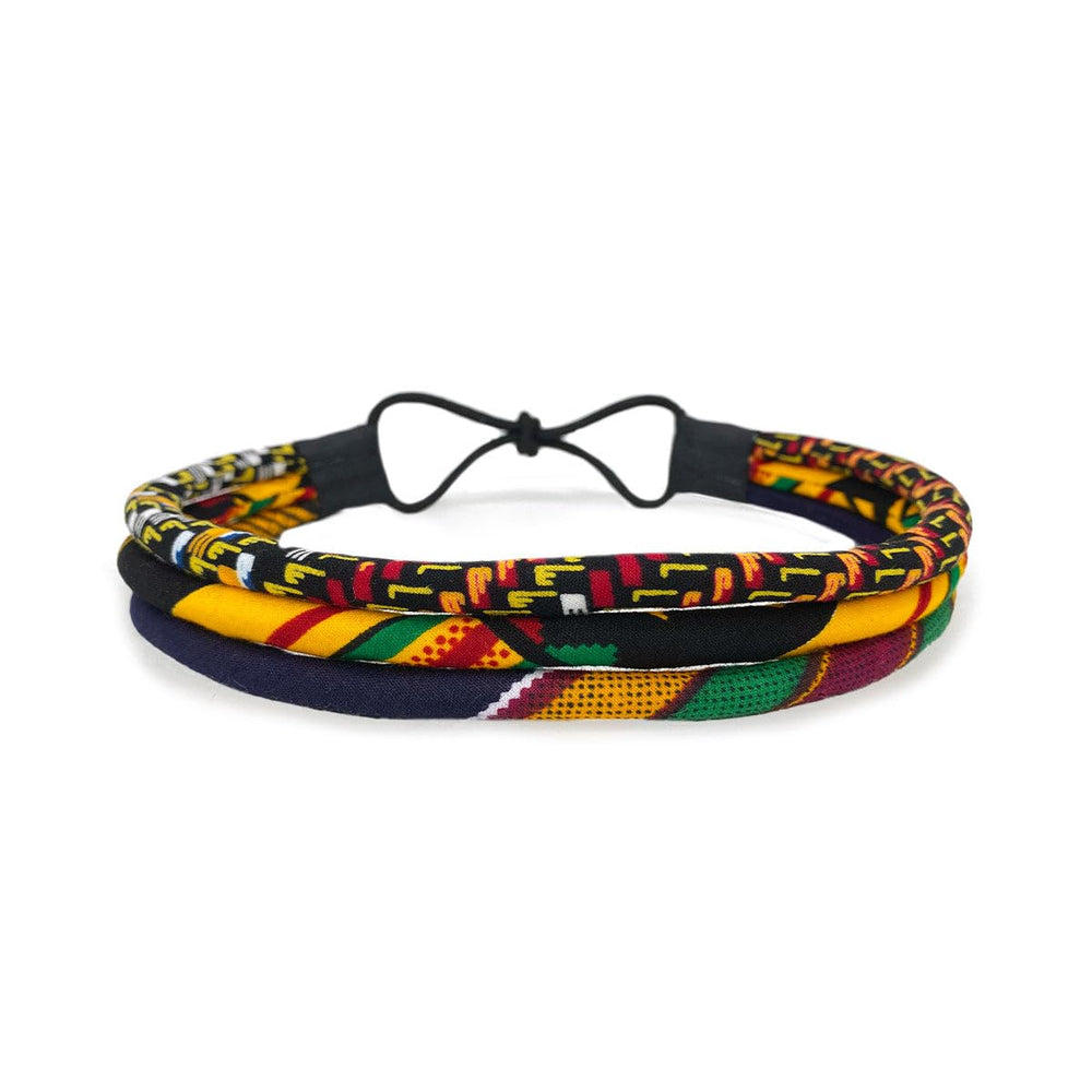 Cloth & Cord fabric-detail reveals vibrant Ankara print on the headband.