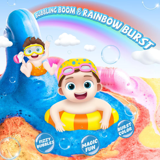 CLOUQUAR Kids Bath Bomb Potions reveal vibrant color bubbles to captivate kids.