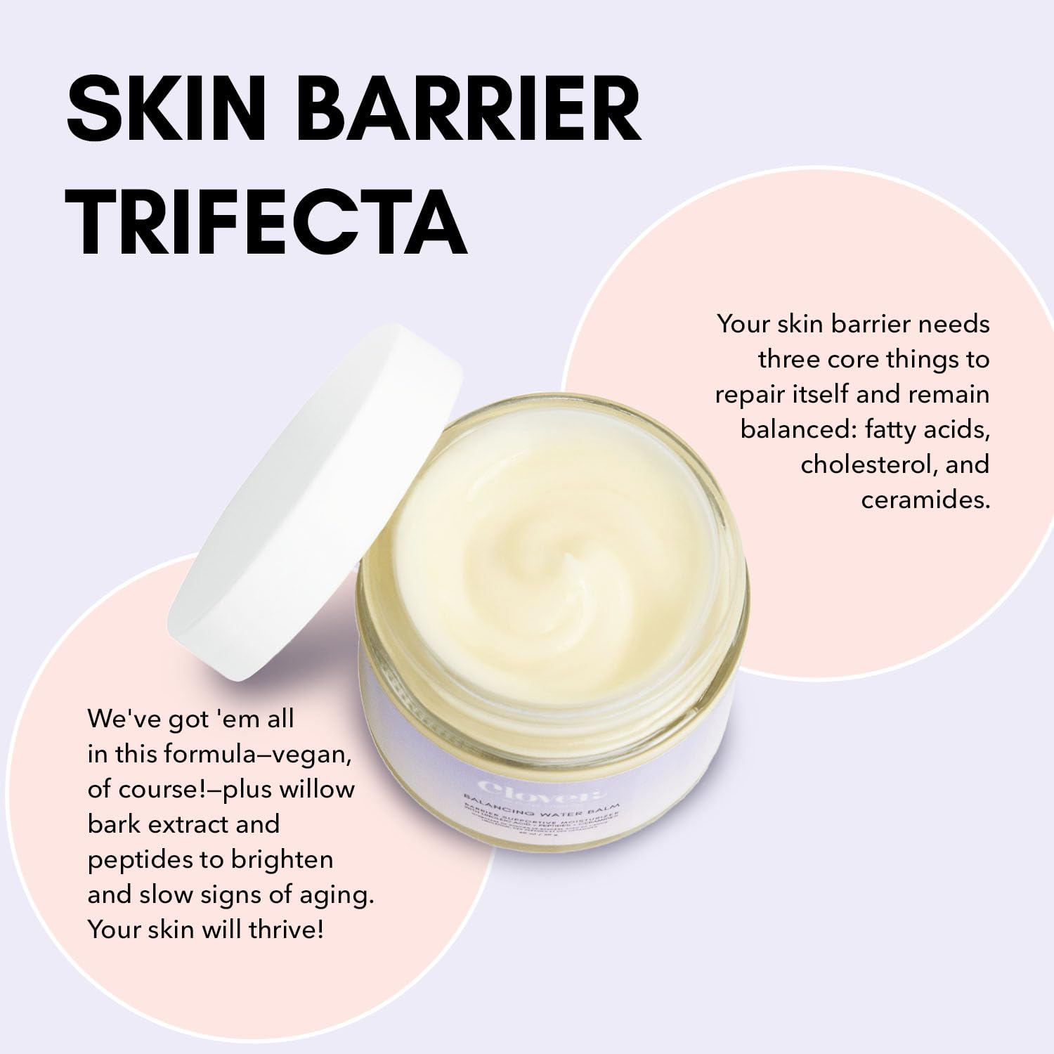 Clover Balancing Water Balm argan oil contributes linoleic-acid-rich soothing care.