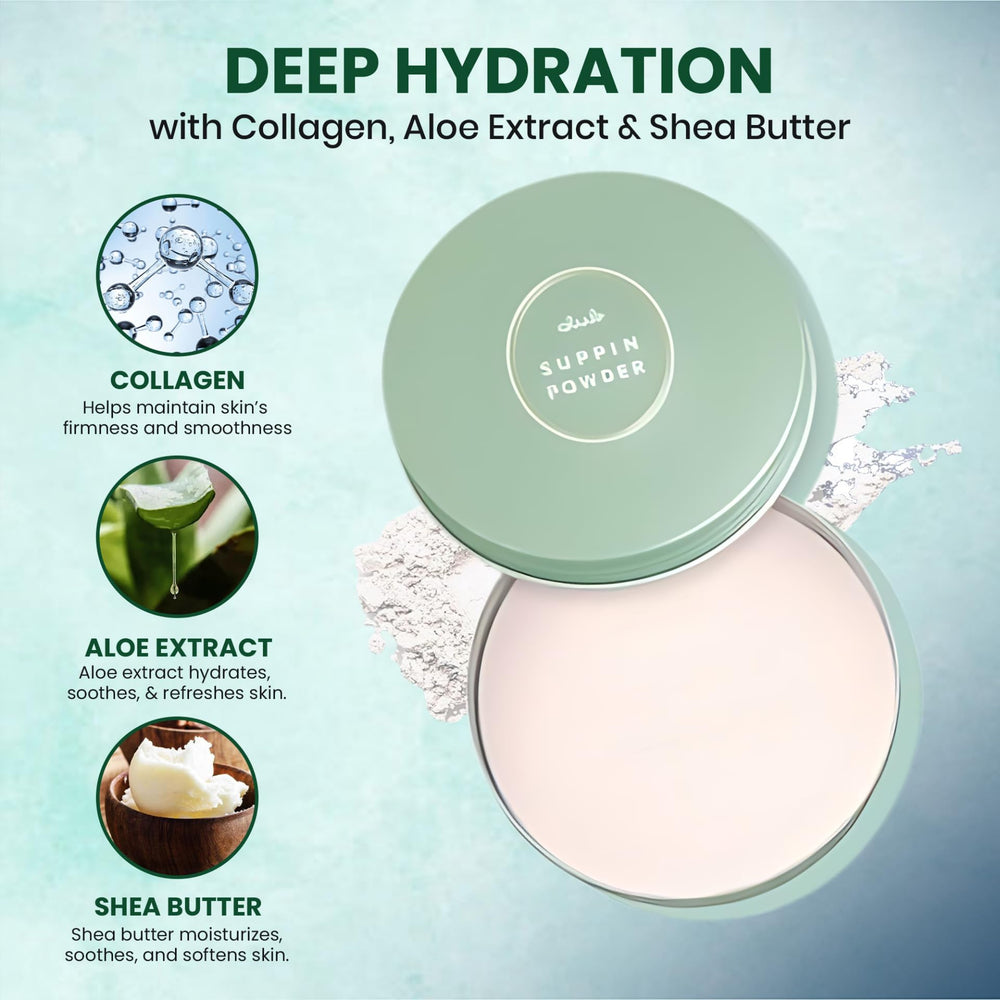 Club Suppin overnight skincare powder for 24h wear without makeup removal.