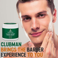 Clubman Classic Barber Shave Cream rich lather ready for a comfortable glide