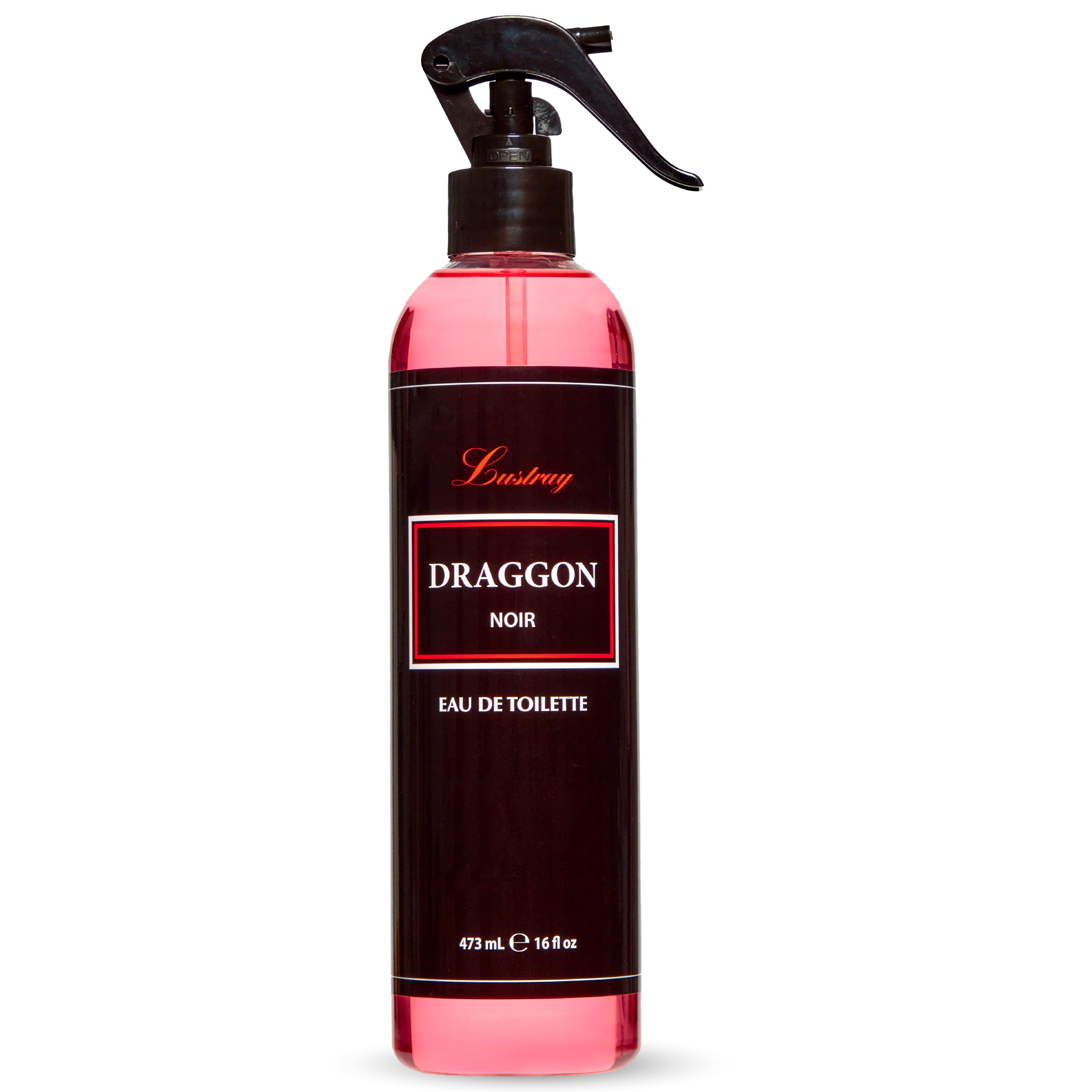 Clubman Lustray Draggon Noir bottle front, ideal for daily grooming rituals.
