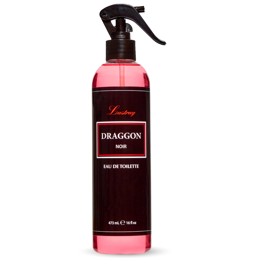 Clubman Lustray Draggon Noir bottle front, ideal for daily grooming rituals.