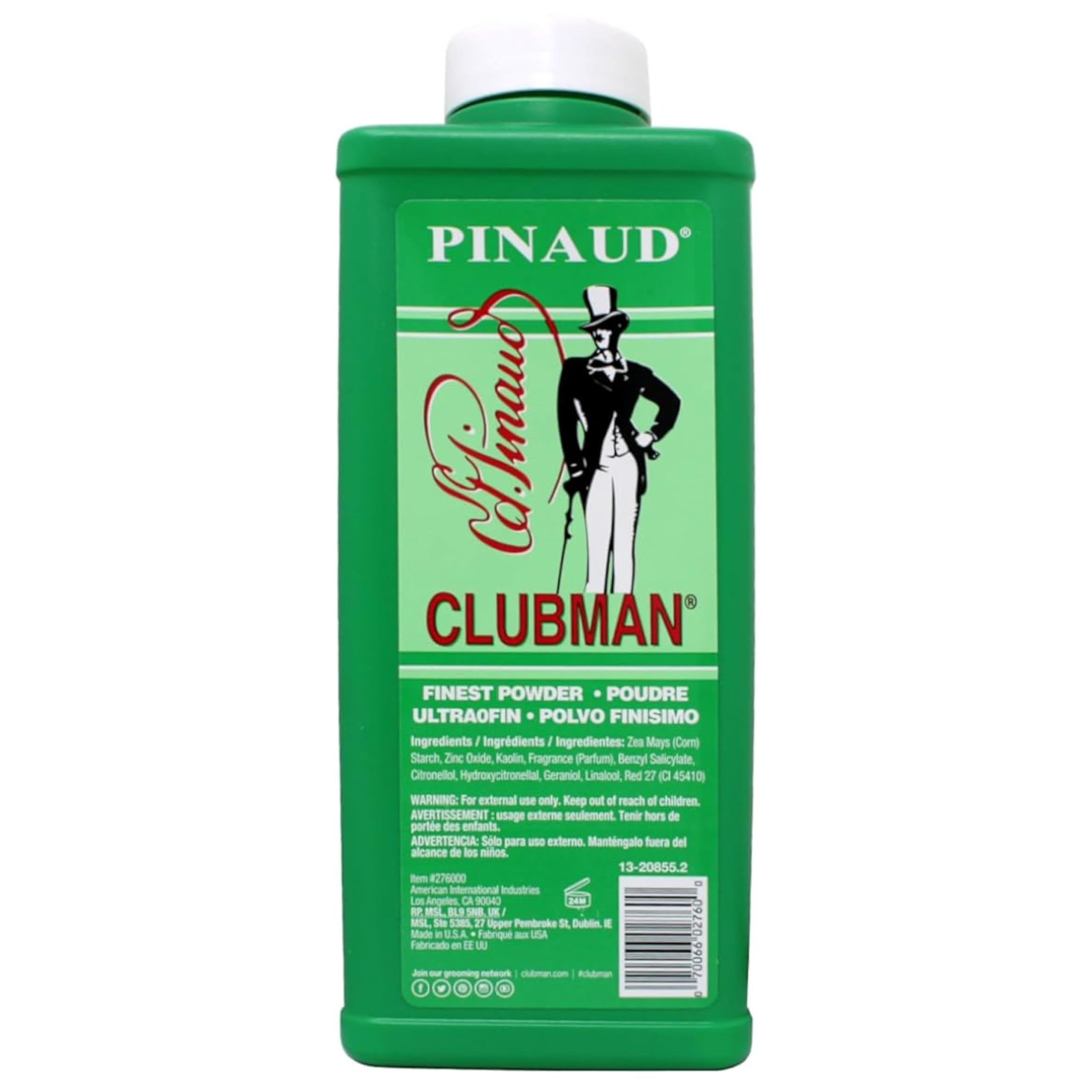 Applying Clubman Pinaud powder underarms for dry, comfortable skin