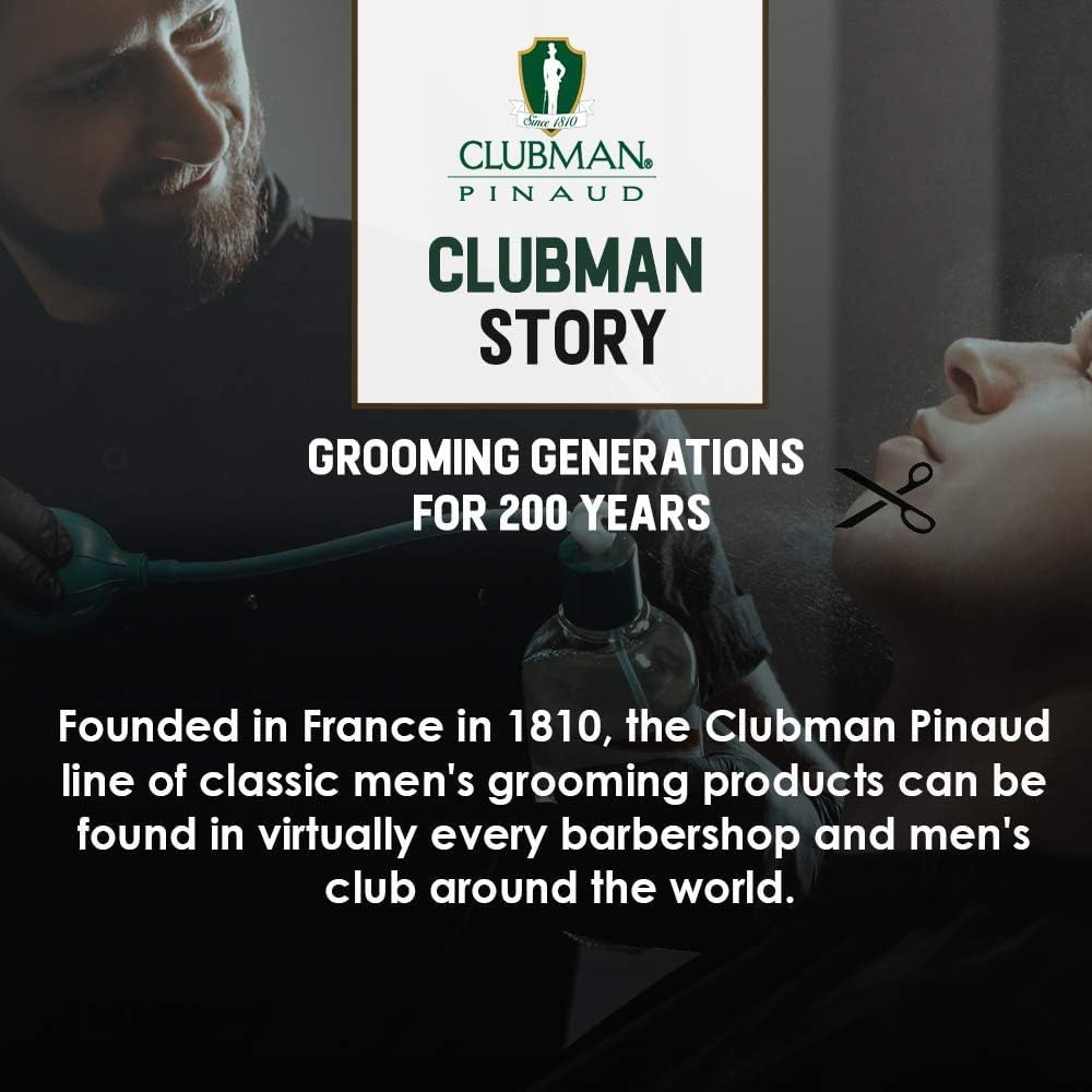 Scent focus on Clubman Pinaud powder with light invigorating aroma