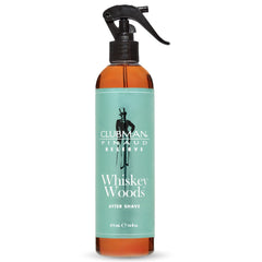 Clubman Reserve Whiskey Woods bottle front view for daily grooming.
