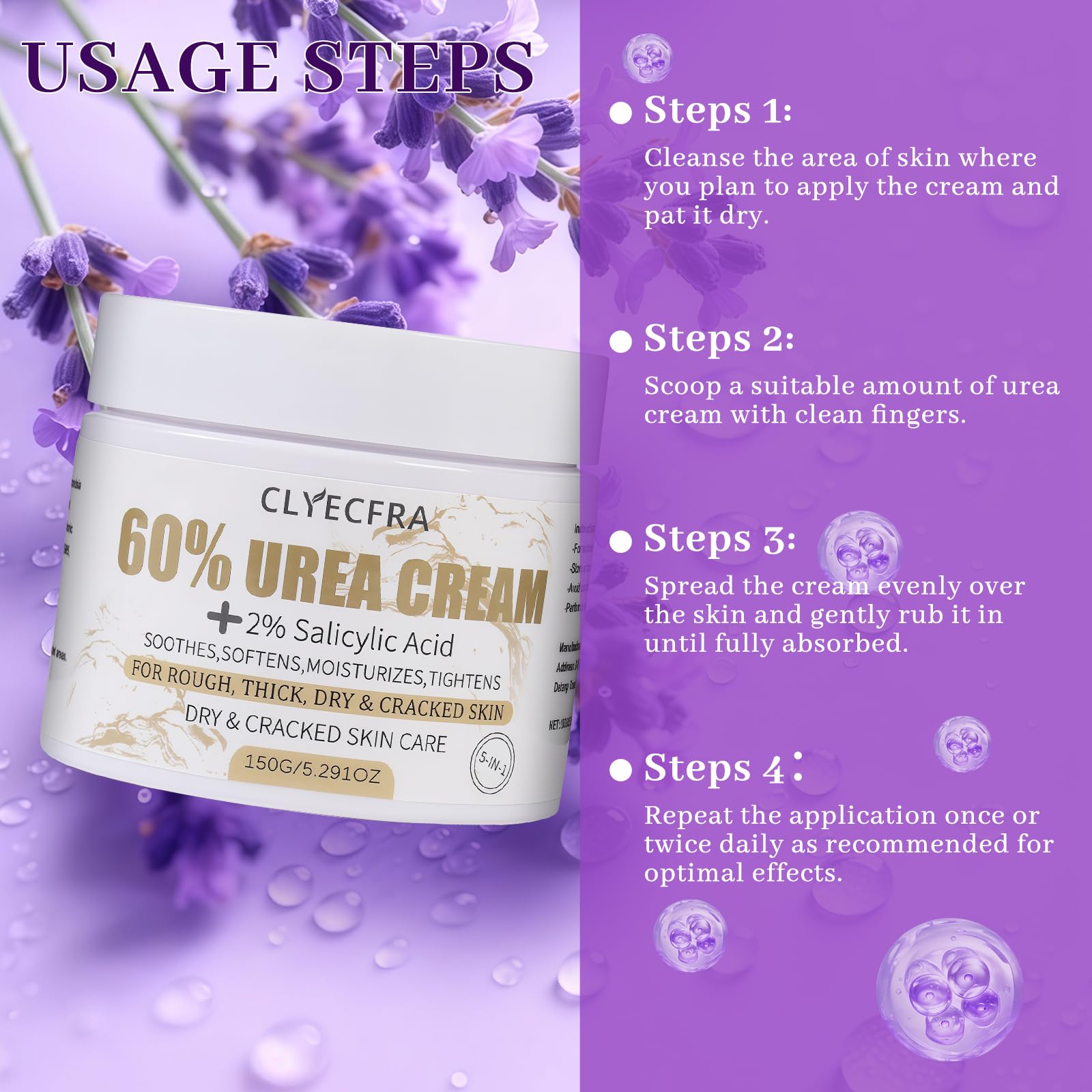 Clyecfra delivers 24-hour moisture for dry, rough patches.