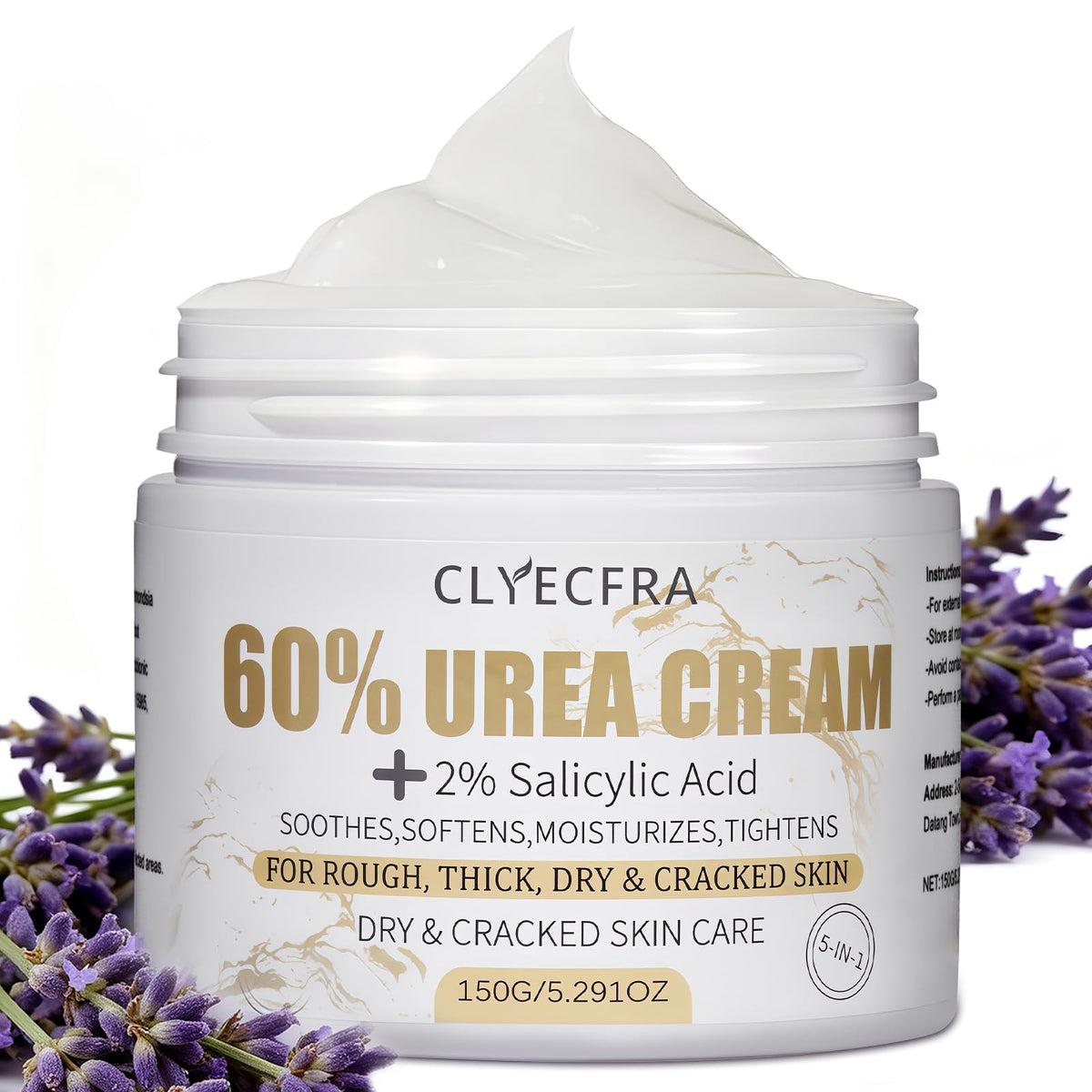 Clyecfra 5-in-1 cream texture on feet and hands delivers deep hydration.