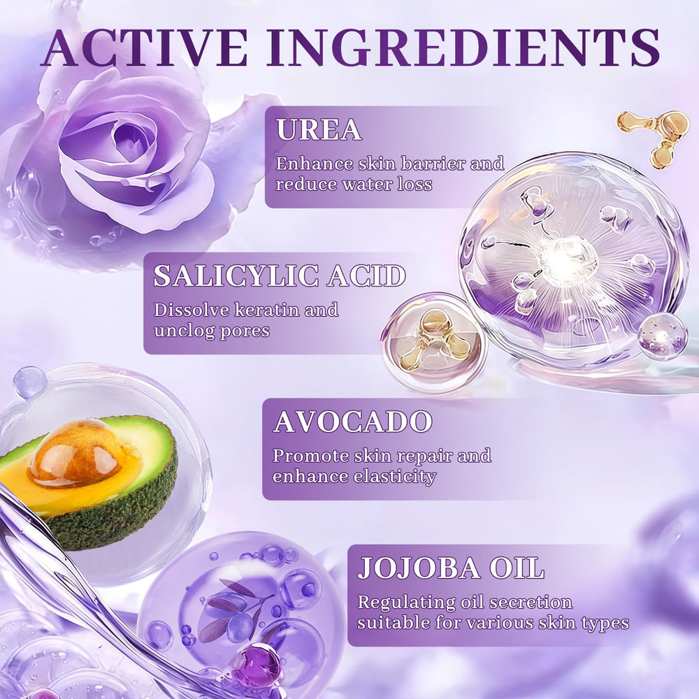 Clyecfra 60% urea and 2% salicylic acid exfoliate dead skin.