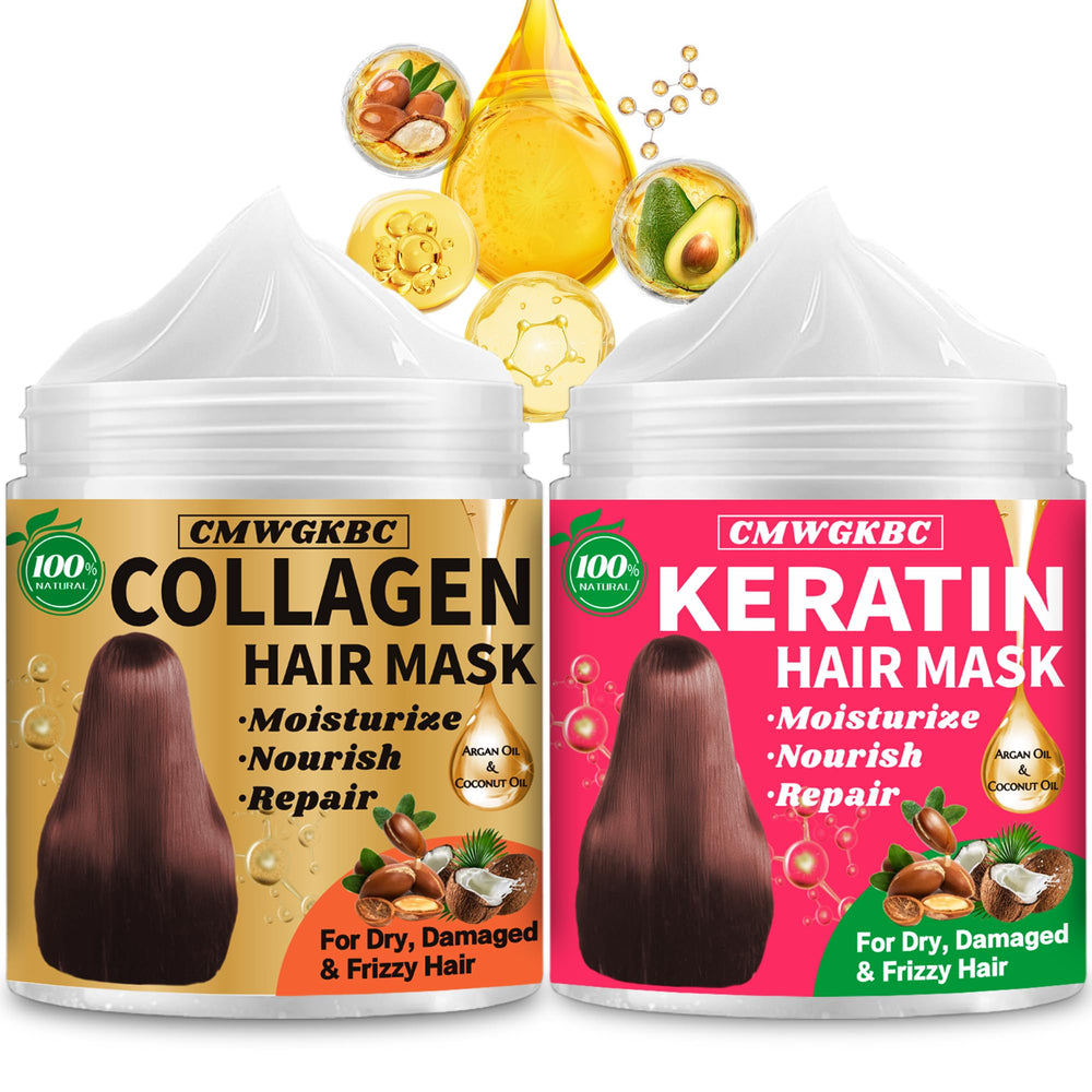 CMWGKBC collagen mask bottle delivering deep nourishment for dry hair