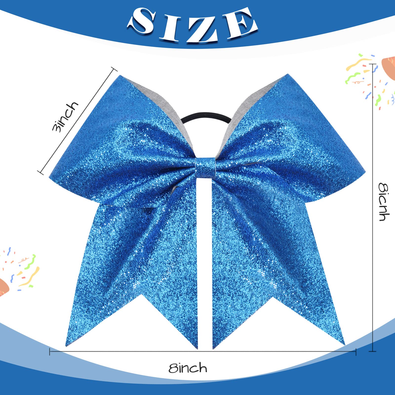 CN blue glitter bow worn by models during photos and events.