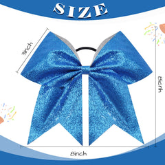 CN blue glitter bow worn by models during photos and events.