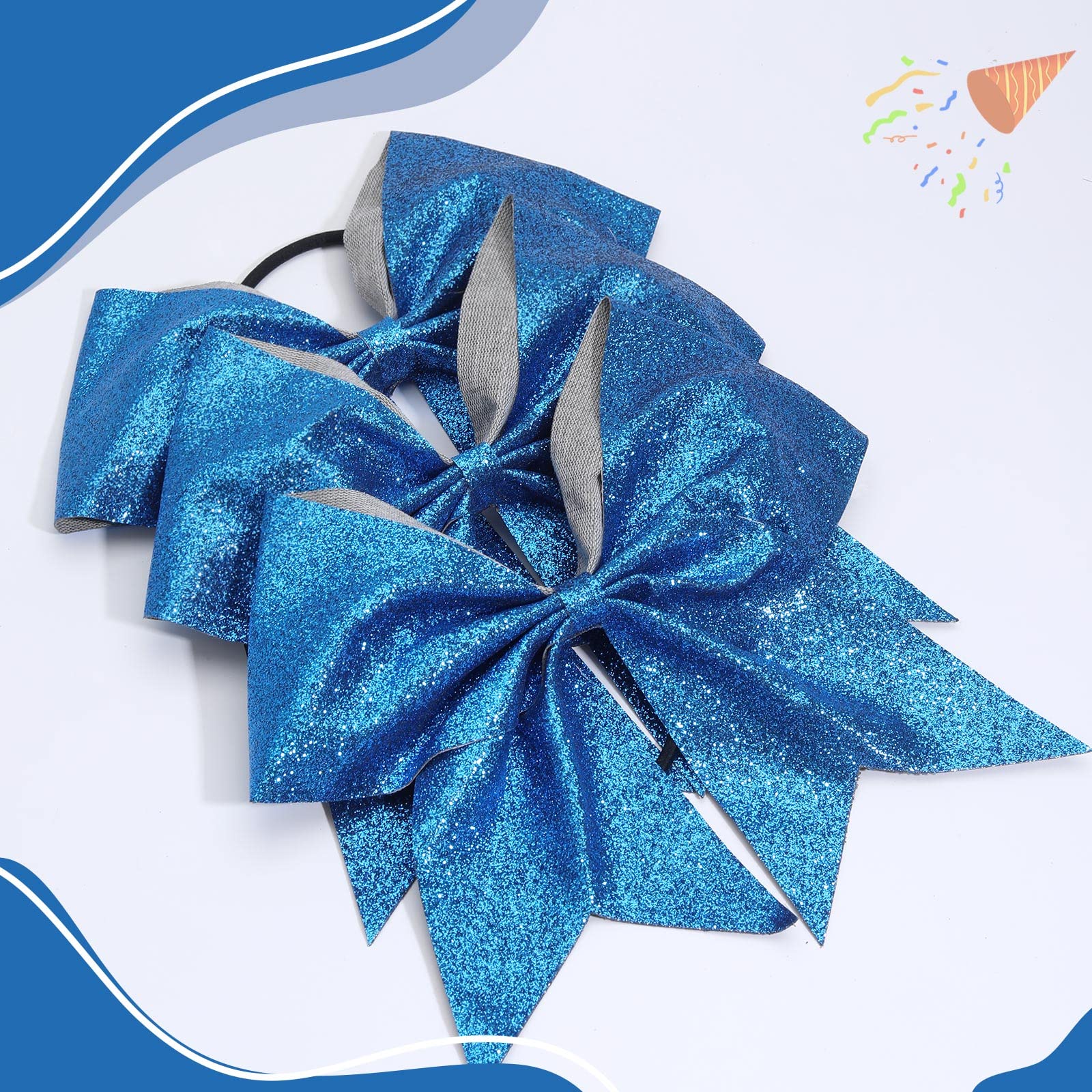 CN blue cheer bow used as room decor and tree ornament.