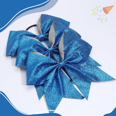 CN blue cheer bow used as room decor and tree ornament.
