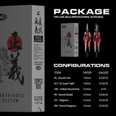 CNC Tattoo Cartridges EO sterilized packaging indicates single-use hygiene.