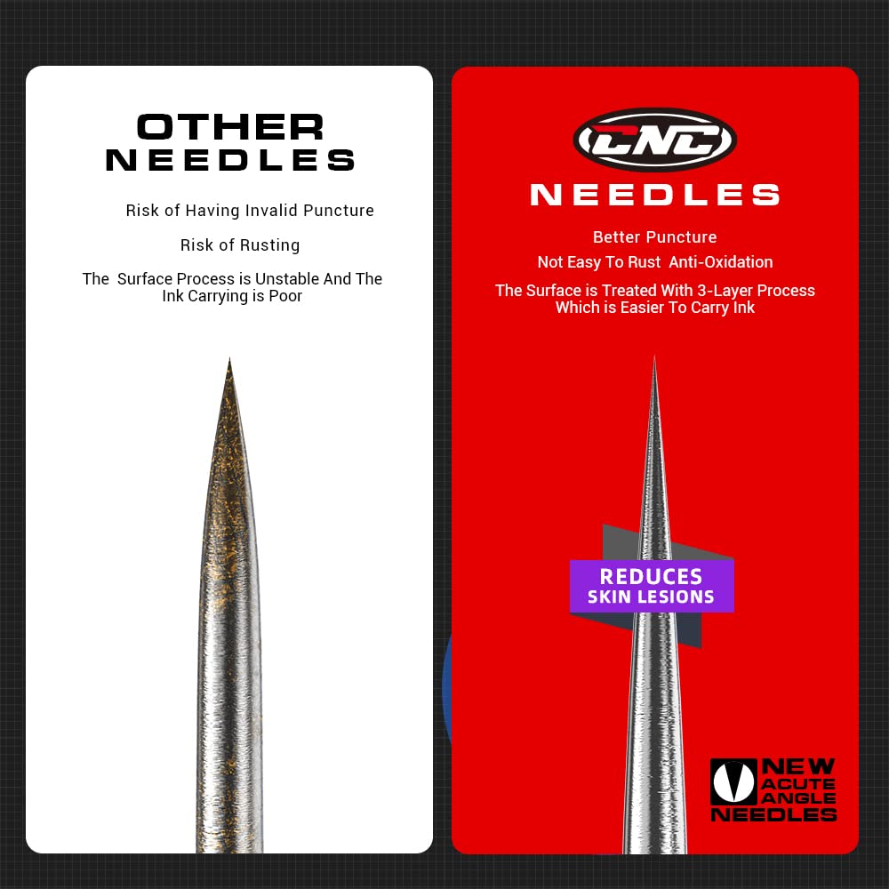 CNC Tattoo Cartridges stabilizer technology for stable lines.