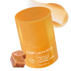CNP Café Lip Butter tube featuring Propolis Lipcerin for 12-hour hydration