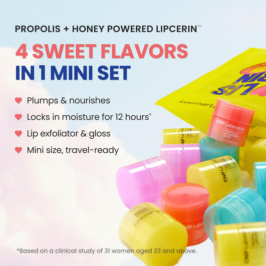 CNP Honey Lip Butter Mini Set four flavors for varied lip care