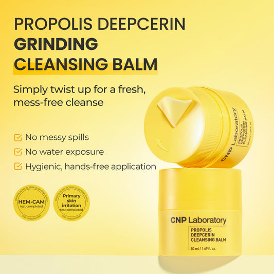 CNP Propolis Deepcerin Cleansing Balm balm-to-oil texture for gentle cleansing