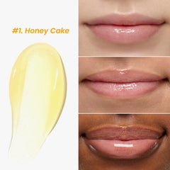 Graphic highlighting 12 hour hydration and lasting gloss