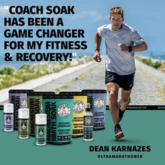 Coach Soak Pure magnesium salts dissolving easily in warm water.