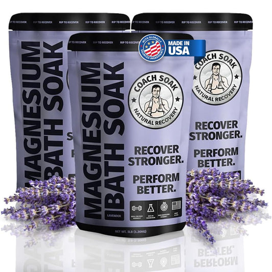 Coach Soak Recovery Bath Soak bottle for post-workout relaxation.