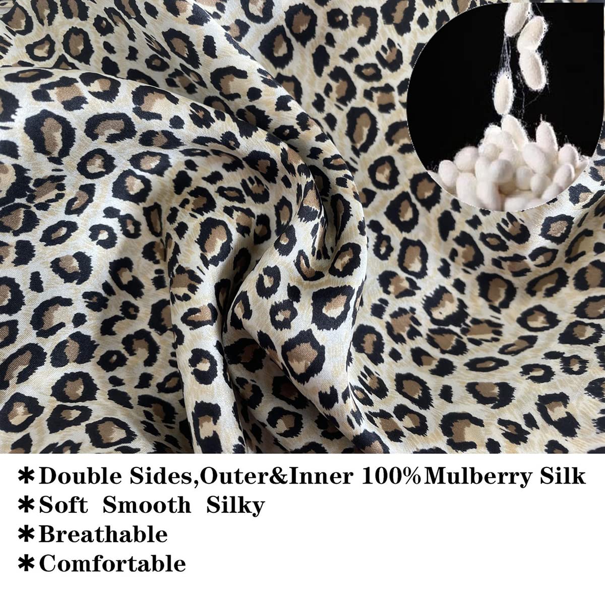 Cocheng leopard print bonnet supports hair care during routines (night use)