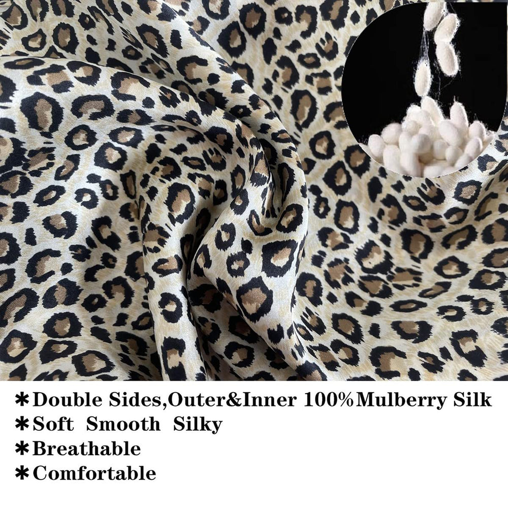 Cocheng leopard print bonnet supports hair care during routines (night use)