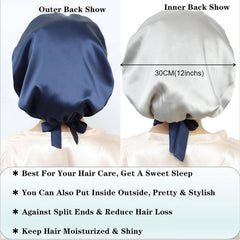 Cocheng silk bonnet worn during night for gentle hair protection and frizz control