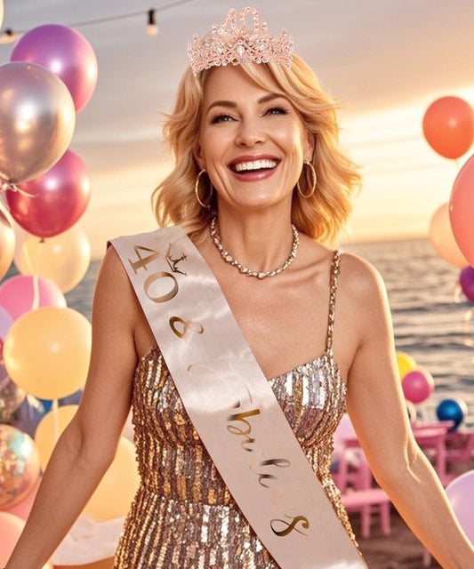 COCIDE crystal tiara adds shimmer for a celebratory look