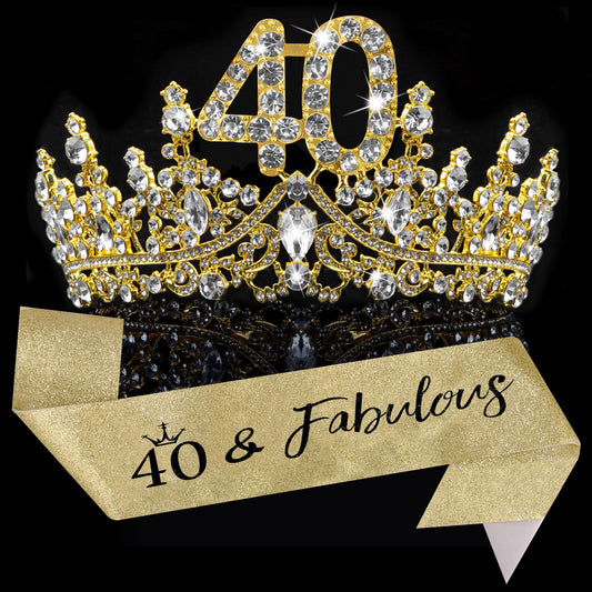 COCIDE 40th birthday sash with glitter material for festive photos