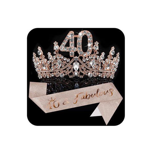 COCIDE 40th birthday glitter sash for sparkling photo moments
